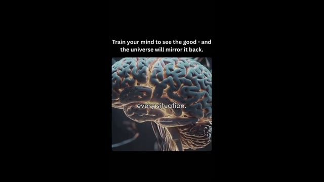 Train your mind too see good in every situation because..