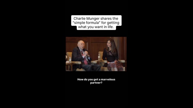 Charlie Munger shares the "simple formula" for getting what you want in life