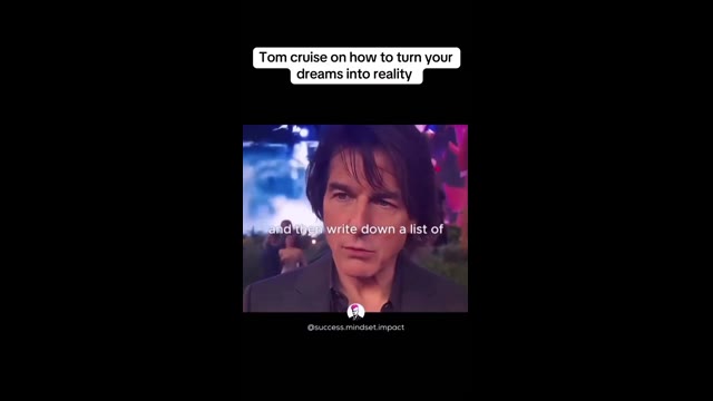 Tom cruise explains how to turn your dreams into reality‼️‼️ 